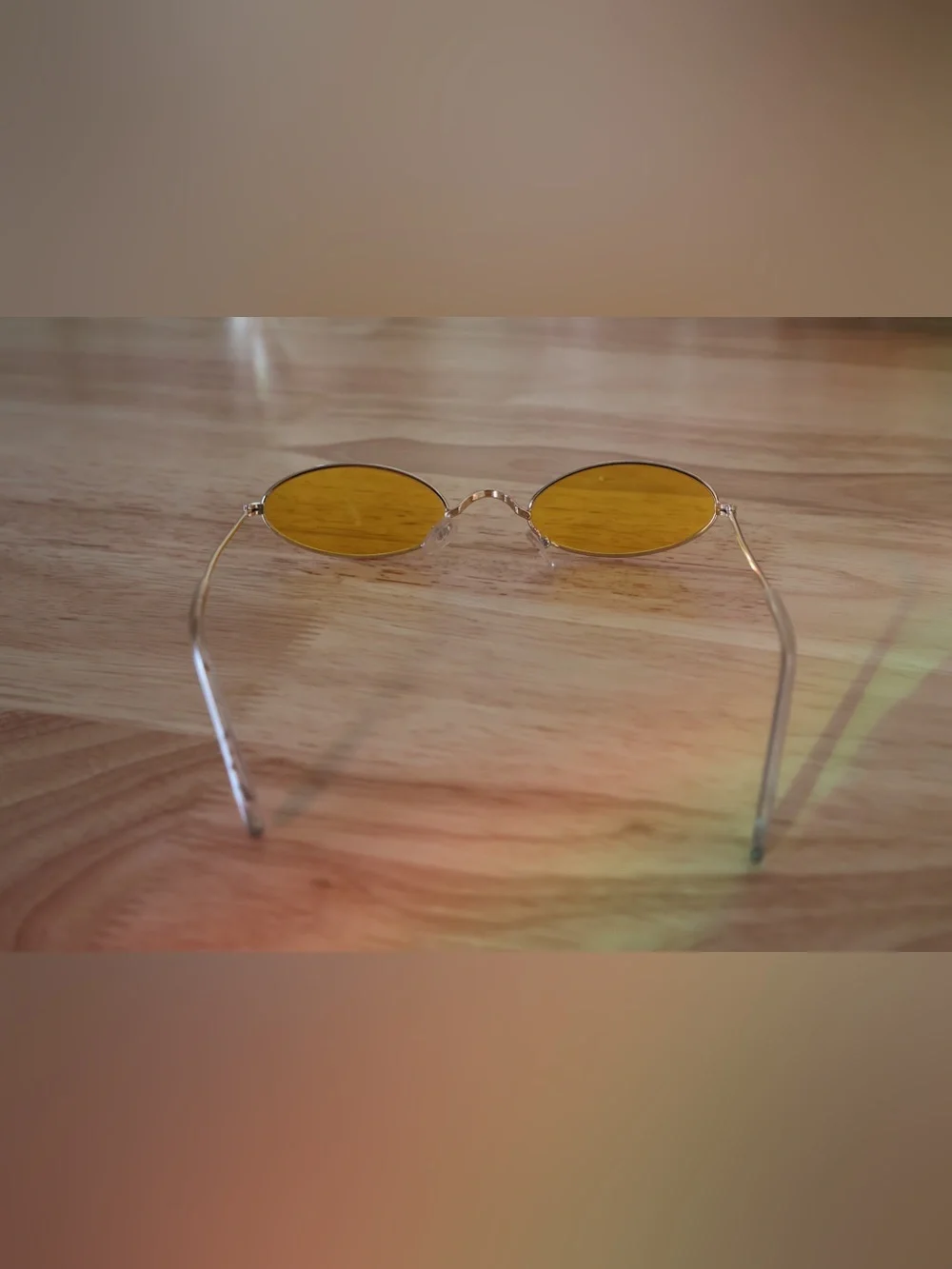 Vintage Small Sunglasses Oval Slender Metal Frame Candy Colors B2277